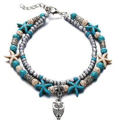 Starfish Beaded Adjustable Ankle Bracelets