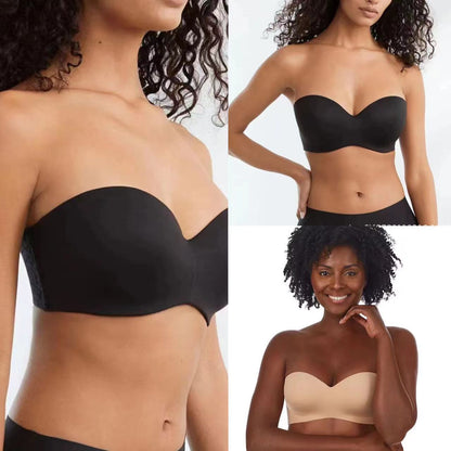 Strapless Half Cup Bra – Invisible Support & Sexy Gathering