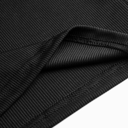 Elegant Long Sleeve Ribbed Mock Neck Solid Dress