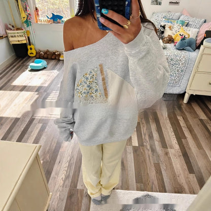 Off-Shoulder Sailboat Pullover – Two-Way Casual Sweater for Women