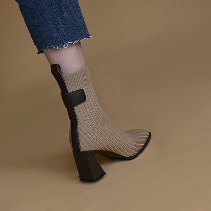 ChicSock Knitted High Heel Boots