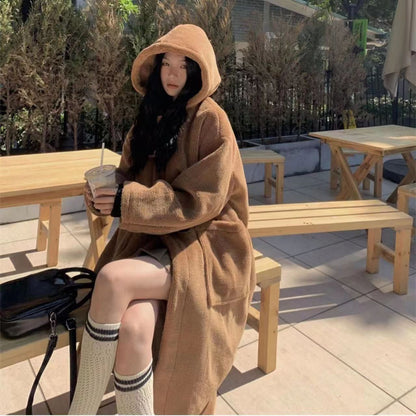 Lambswool O Neck Single Breasted Elegant Coats