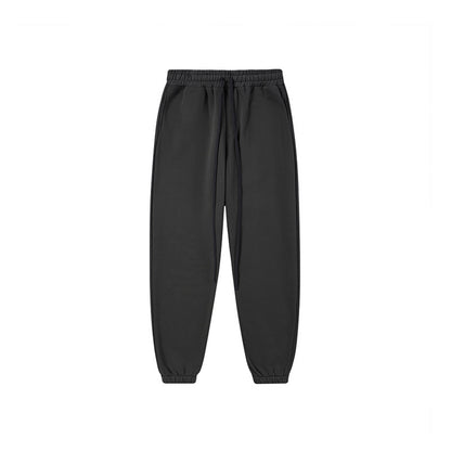 Trendy Unisex Fleece Tracksuit Solid Color Hoodie Sweatpants Set Autumn Winter Sports Jogging Outfit