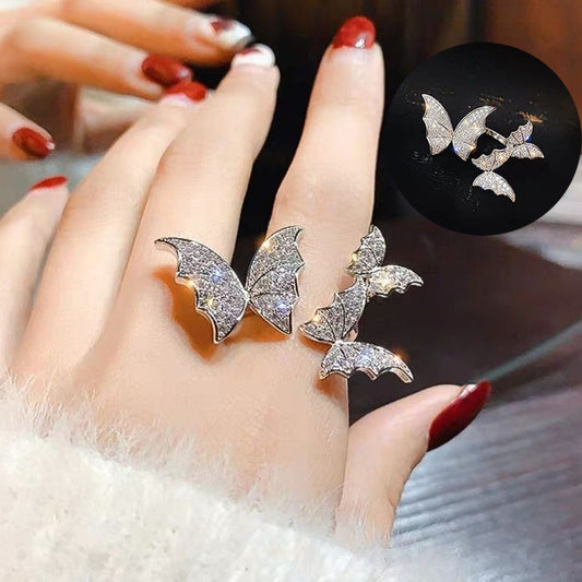 Butterfly Spinner Anxiety Ring – Adjustable Copper Ring with Nature-Inspired Design, Women’s Fidget Jewelry
