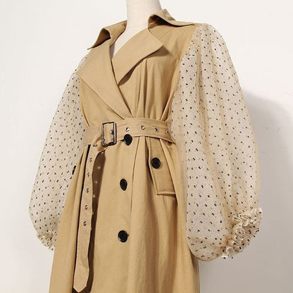 Elegant Lapel Trench Coat – Trench Coats Women Outfit Classy & Medium-Length Outerwear