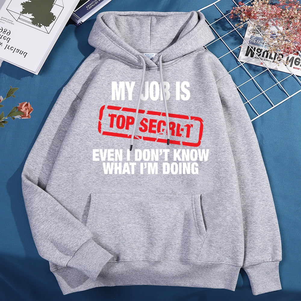 Top Secret Funny Winter Clothing Graphic Hoodies