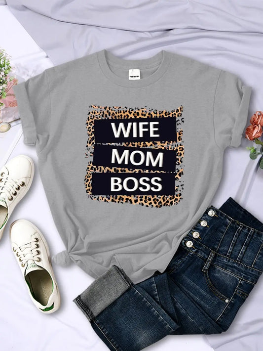 Wife Mom Boss Fairy Tale Cartoon Tee – Women’s Summer Casual T-Shirt, Street Style Outfit