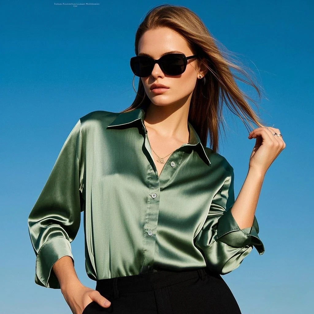 Sophisticated Professionalism: Elegant Plus-Size Autumn-Winter Blouse