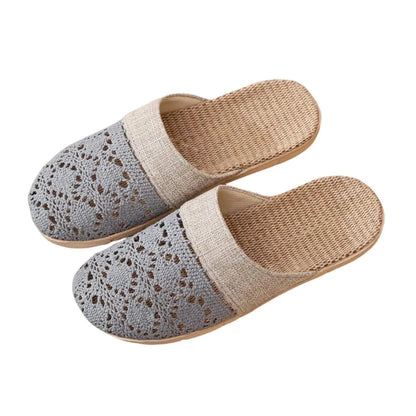Womens Rustic Vintage Flax Slippers