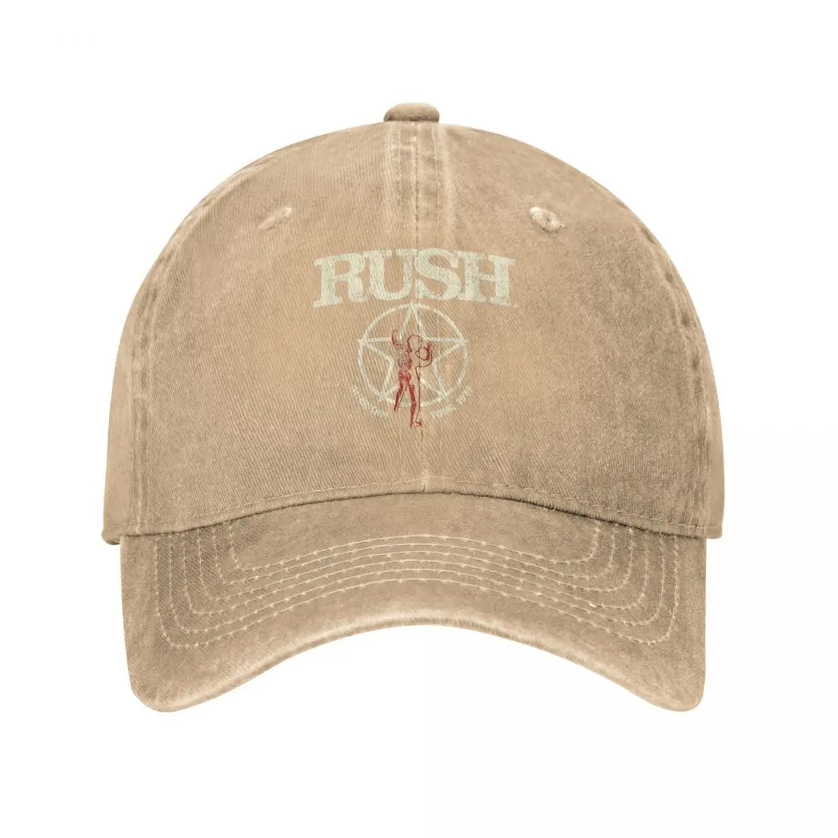 Fashion Rush Band Baseball Cap – Unisex Distressed Washed Snapback Hat for Outdoor Workouts