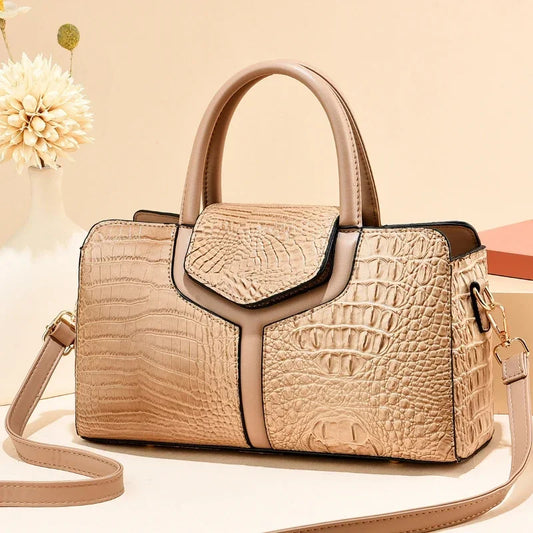 Summer Vintage Alligator Top-Handle Bag – Large Capacity Women's Fashion Shoulder & Crossbody Bag