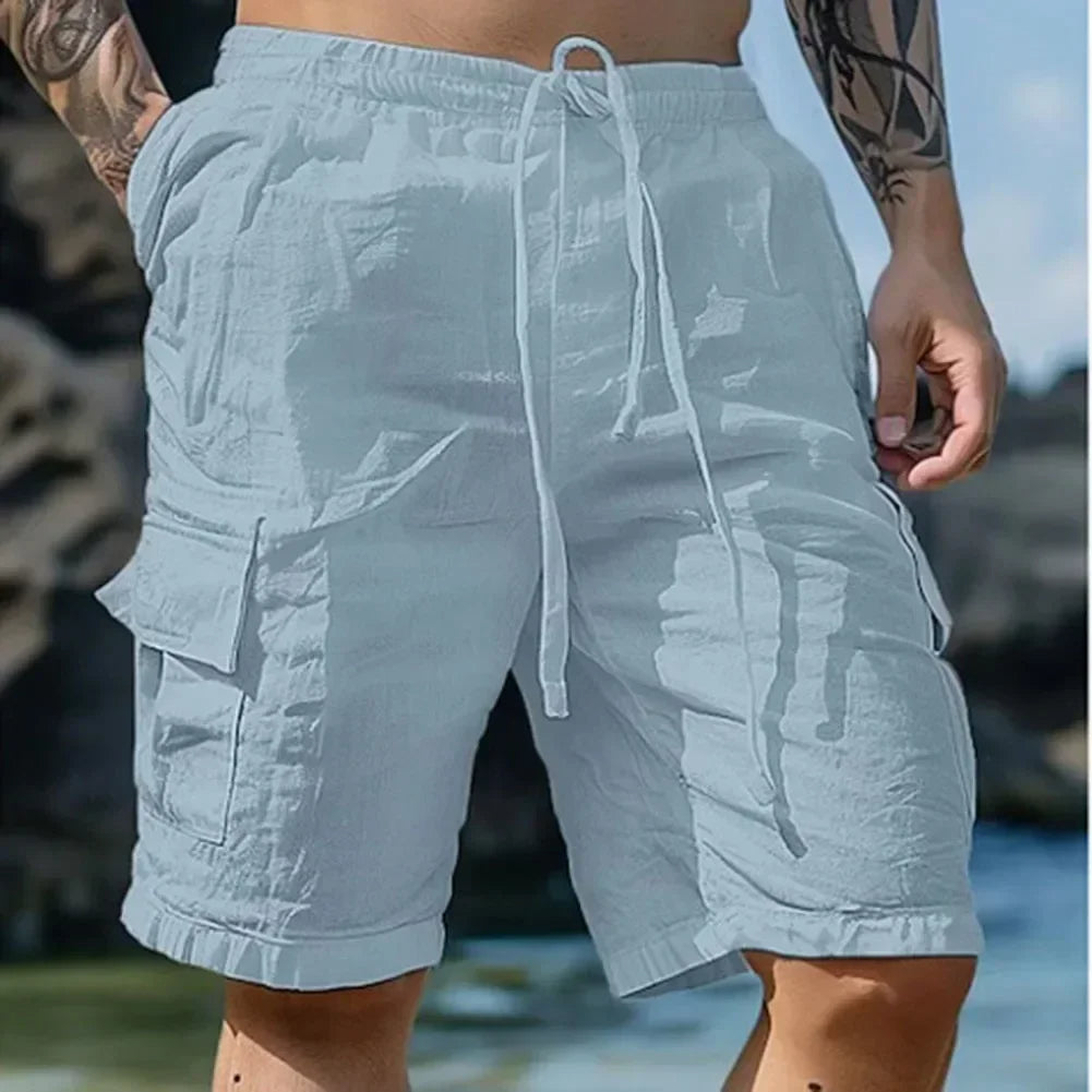 Men’s Loose Cargo Shorts – Casual Streetwear with Pockets for Beach & Sports