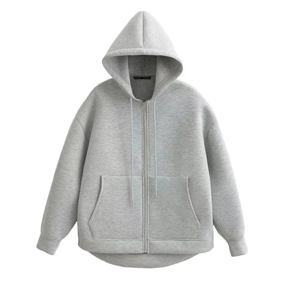 Cool Pretty Soft Hooded Straight Zipper Closure Warm Hoodies