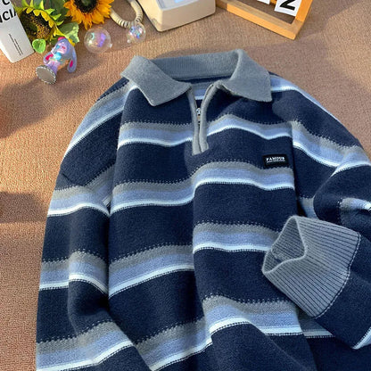 Urban Retro Thick Zipper Warm Knit Sweater