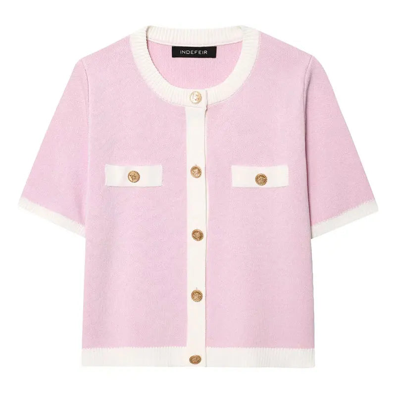 Parisian Elegance: O-Neck Long-Sleeve Knit Coat