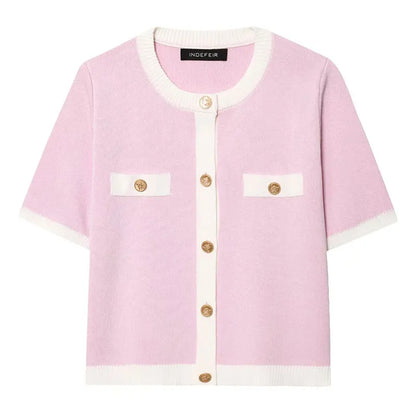 Parisian Elegance: O-Neck Long-Sleeve Knit Coat