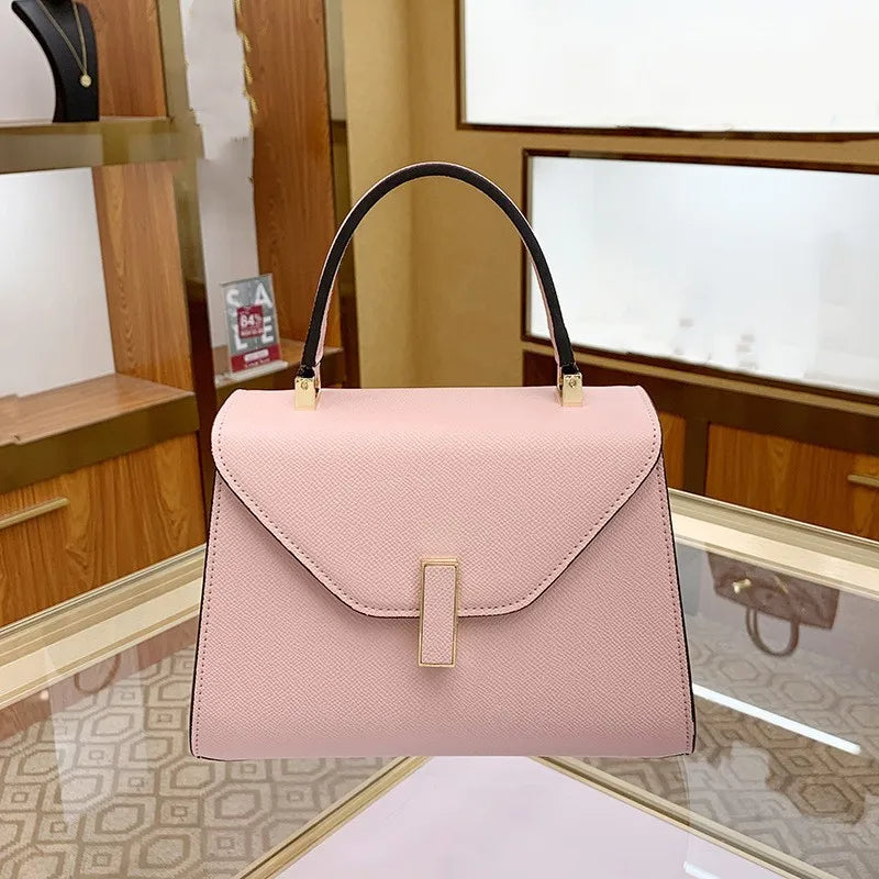 Office Ladies PU Leather Tote Handbag – Fashion Design Messenger Bag for Women, Elegant Flap Shoulder Crossbody Bag