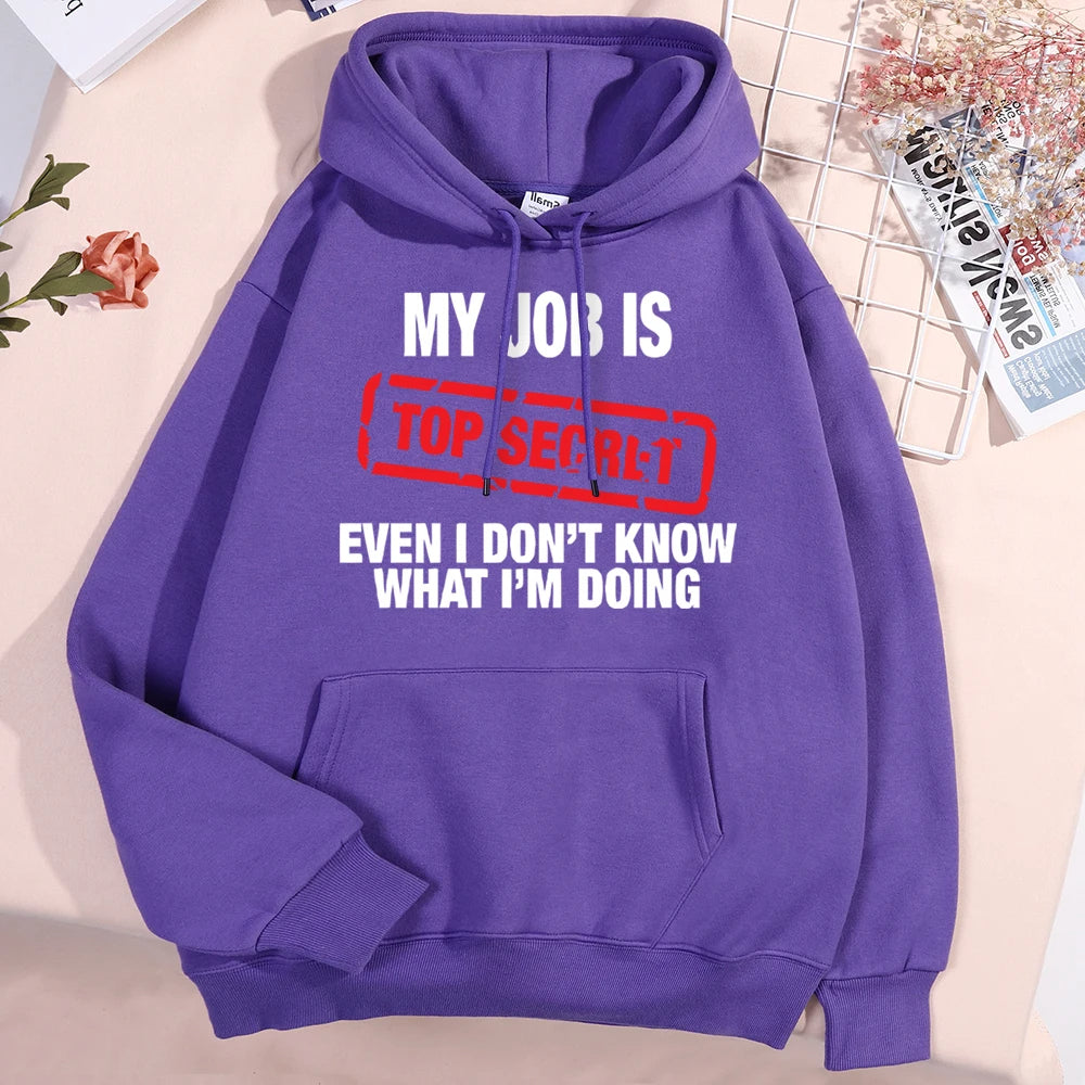 Top Secret Funny Winter Clothing Graphic Hoodies