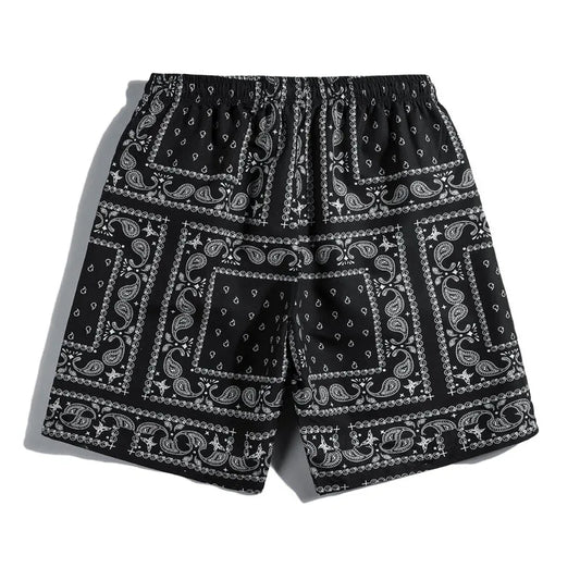 Trendy Boho Oversized Shorts – Vintage Unisex Beach & Streetwear Swim Trunks