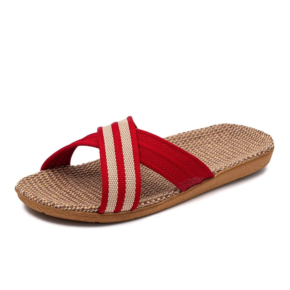 New Lightweight Linen Flat Slippers