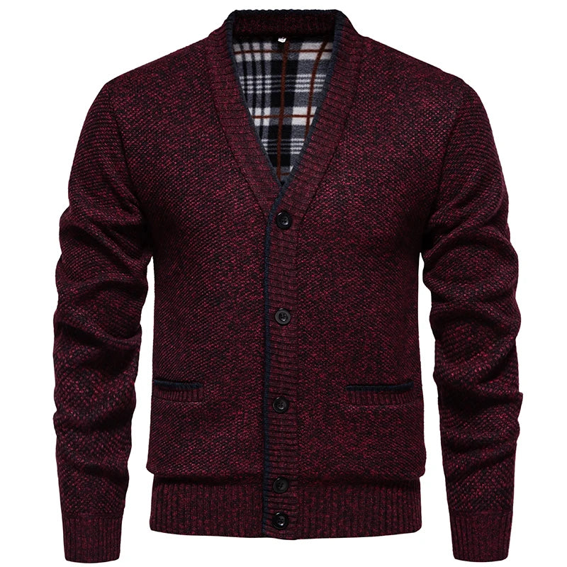 Autumn V Neck Men Cardigan Sweater
