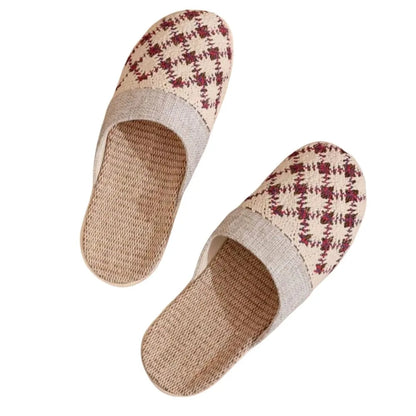 Womens Rustic Vintage Flax Slippers