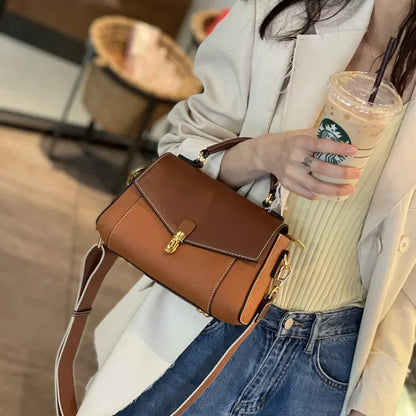 Trendy Genuine Leather Women's Messenger Shoulder Bag – High-Quality First Layer Cowhide All-Match Fashion Handbag