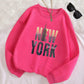 New York Printed Crew Neck Sweatshirts