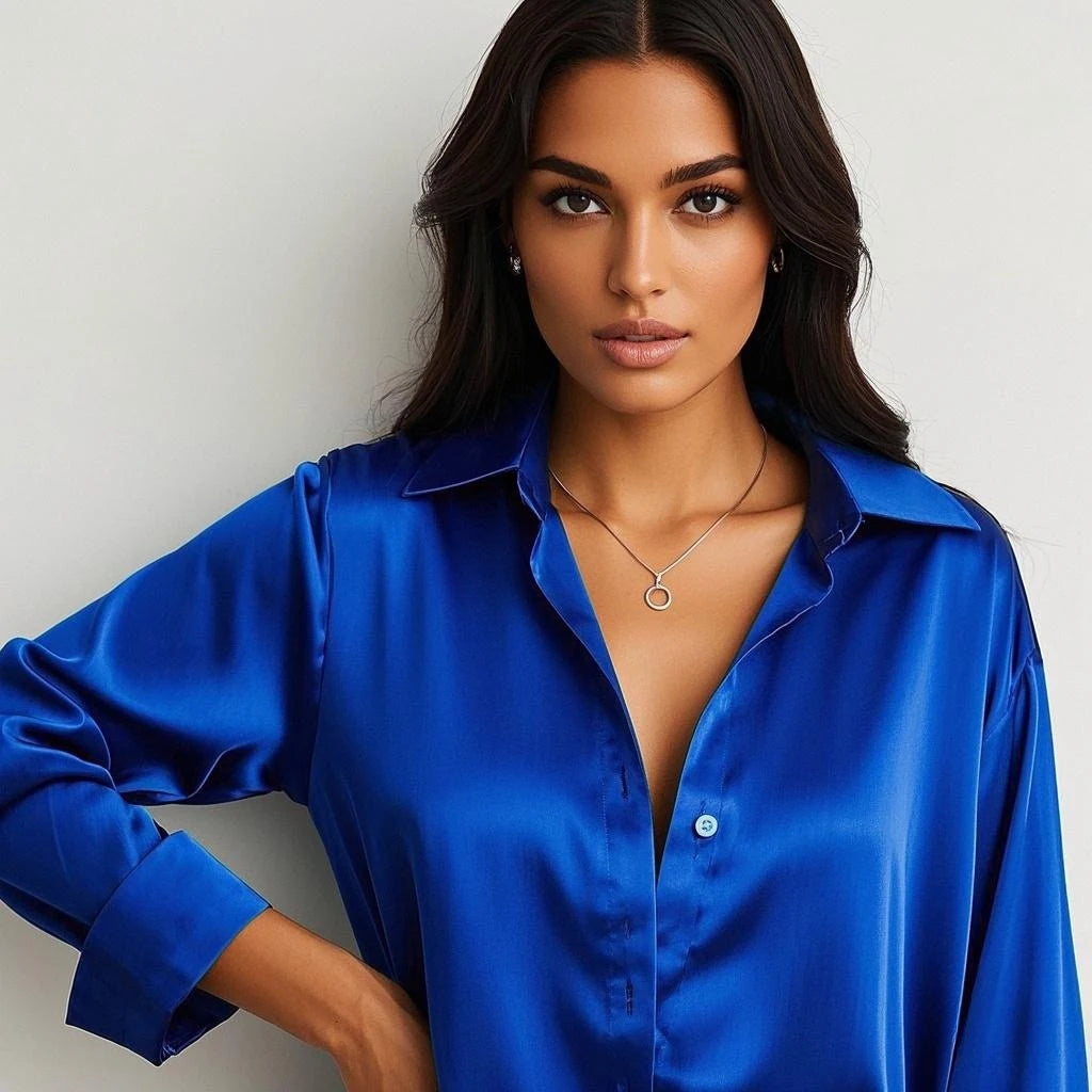 Sophisticated Professionalism: Elegant Plus-Size Autumn-Winter Blouse