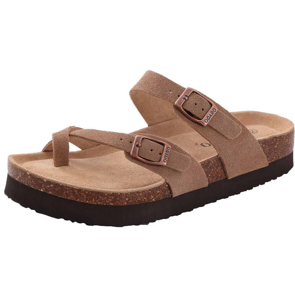 New Fashion Suede Cork Sandals