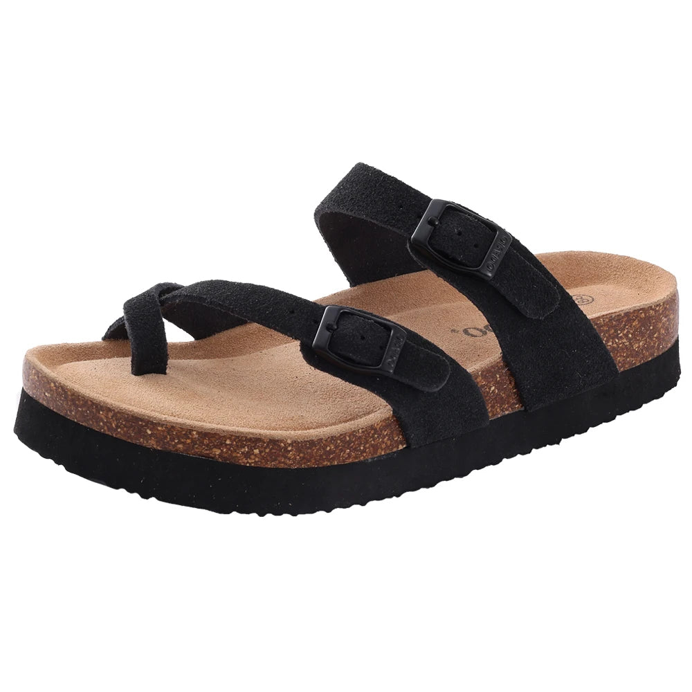 New Fashion Suede Cork Sandals