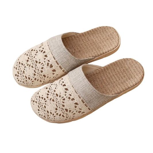 Womens Rustic Vintage Flax Slippers
