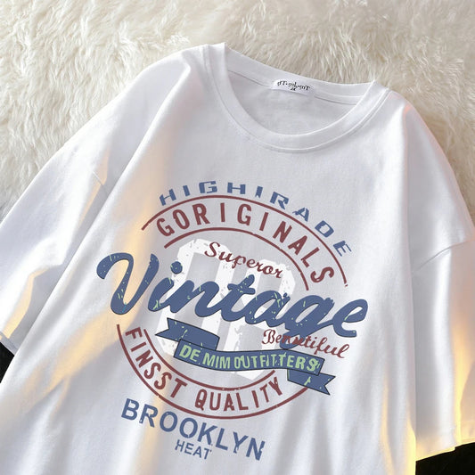 Vintage Outfitters Printed Tee – Women’s Casual Cotton T-Shirt, Street Style & Everyday Outfit