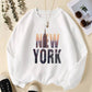 New York Printed Crew Neck Sweatshirts