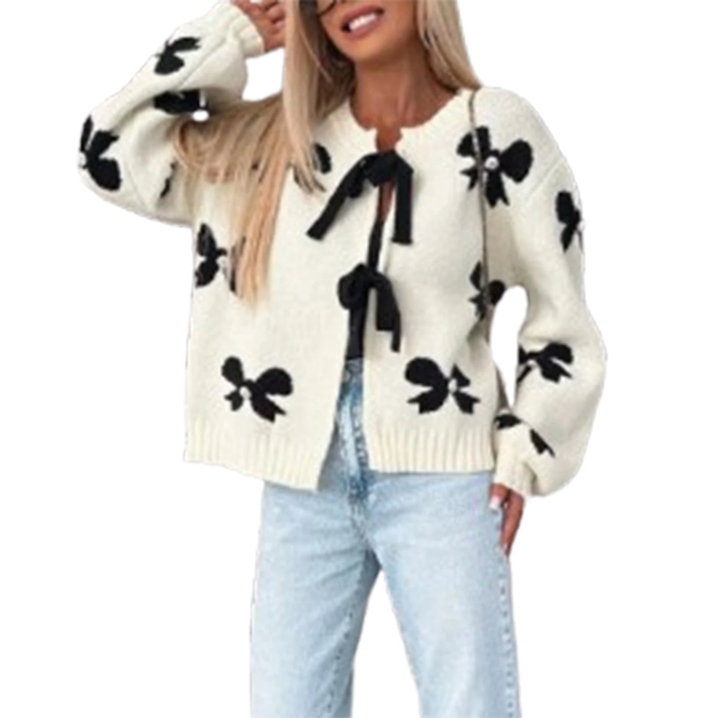 Trendy Front Tie Knitted Cardigan Sweaters