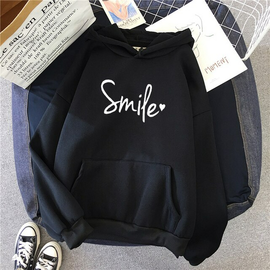 Womens Always Smile Stay Positive Casual Hoodies