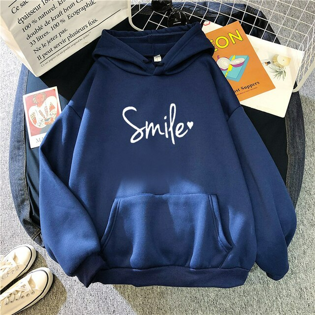 Womens Always Smile Stay Positive Casual Hoodies
