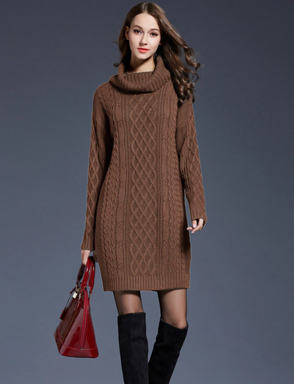 Front Pocket Design Knit Long Oversized Sweaters