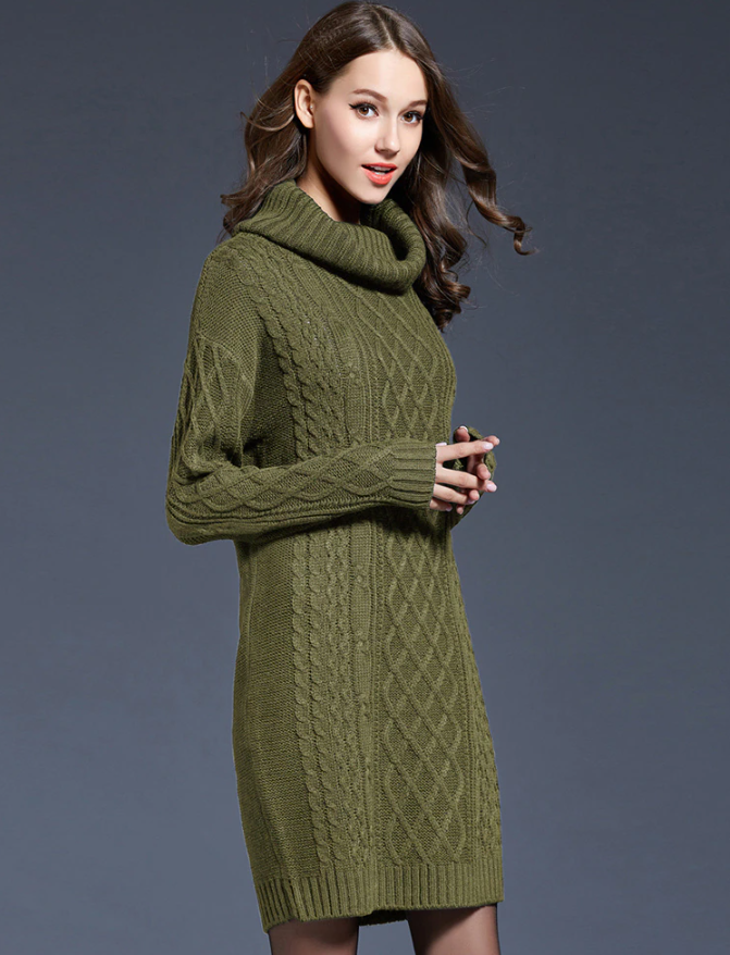 Front Pocket Design Knit Long Oversized Sweaters