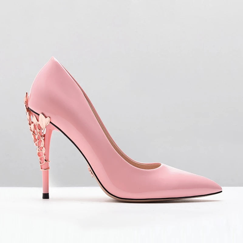 Womens Heel Flower Art Luxury Elegant Special Meeting Wedding Shoes
