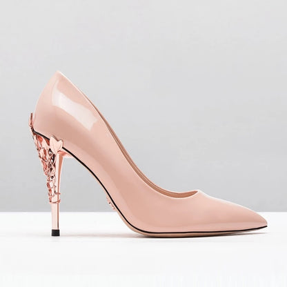 Womens Heel Flower Art Luxury Elegant Special Meeting Wedding Shoes
