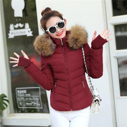 Women Casual Fur Hooded Coats