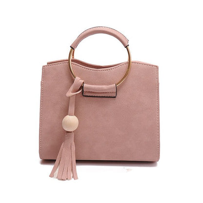 Round Handle Vintage Women’s Leather Handbags