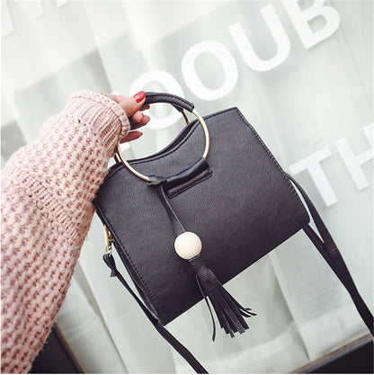 Round Handle Vintage Women’s Leather Handbags