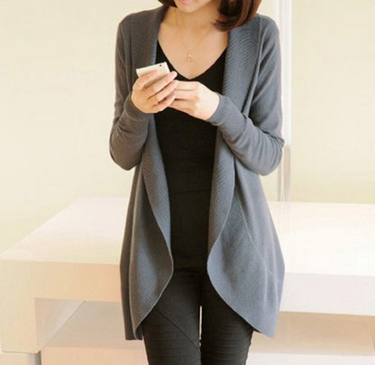 Womens Casual Long Cotton Cardigan Sweater