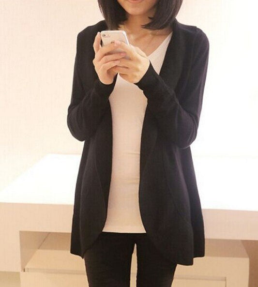 Womens Casual Long Cotton Cardigan Sweater