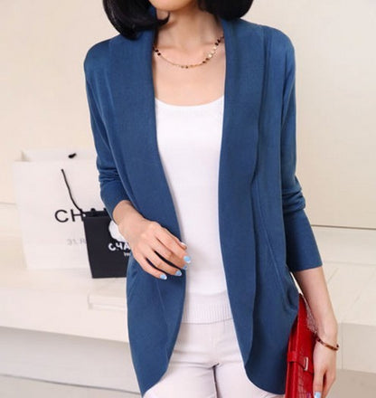 Womens Casual Long Cotton Cardigan Sweater