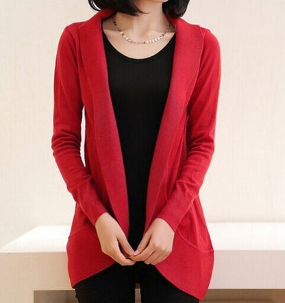 Womens Casual Long Cotton Cardigan Sweater