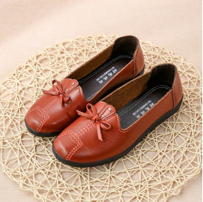 Womens Spring Autumn Classic Casual Leather Flat Shoes