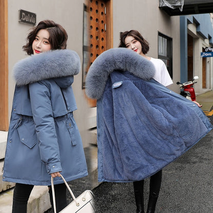 Furry Hooded Wool Winter Coats